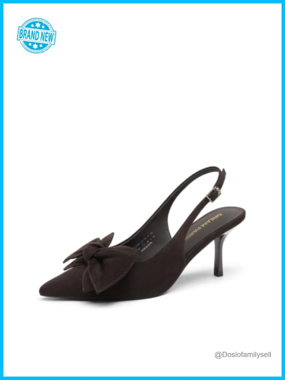 Women's Slingback Pump Heel Pointed Toe Stiletto Faux Suede 3-Inch